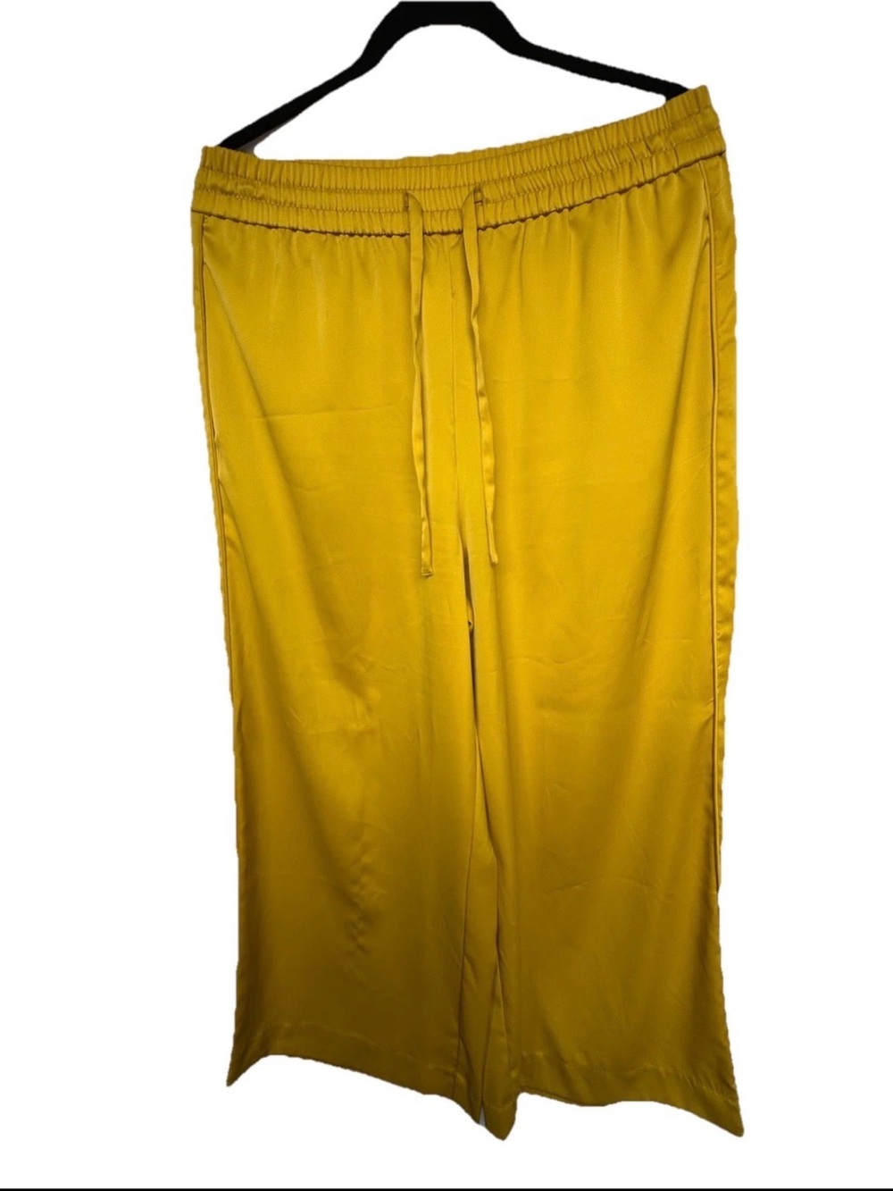 Zara Mustard Yellow Wide Leg Drawstring Pants